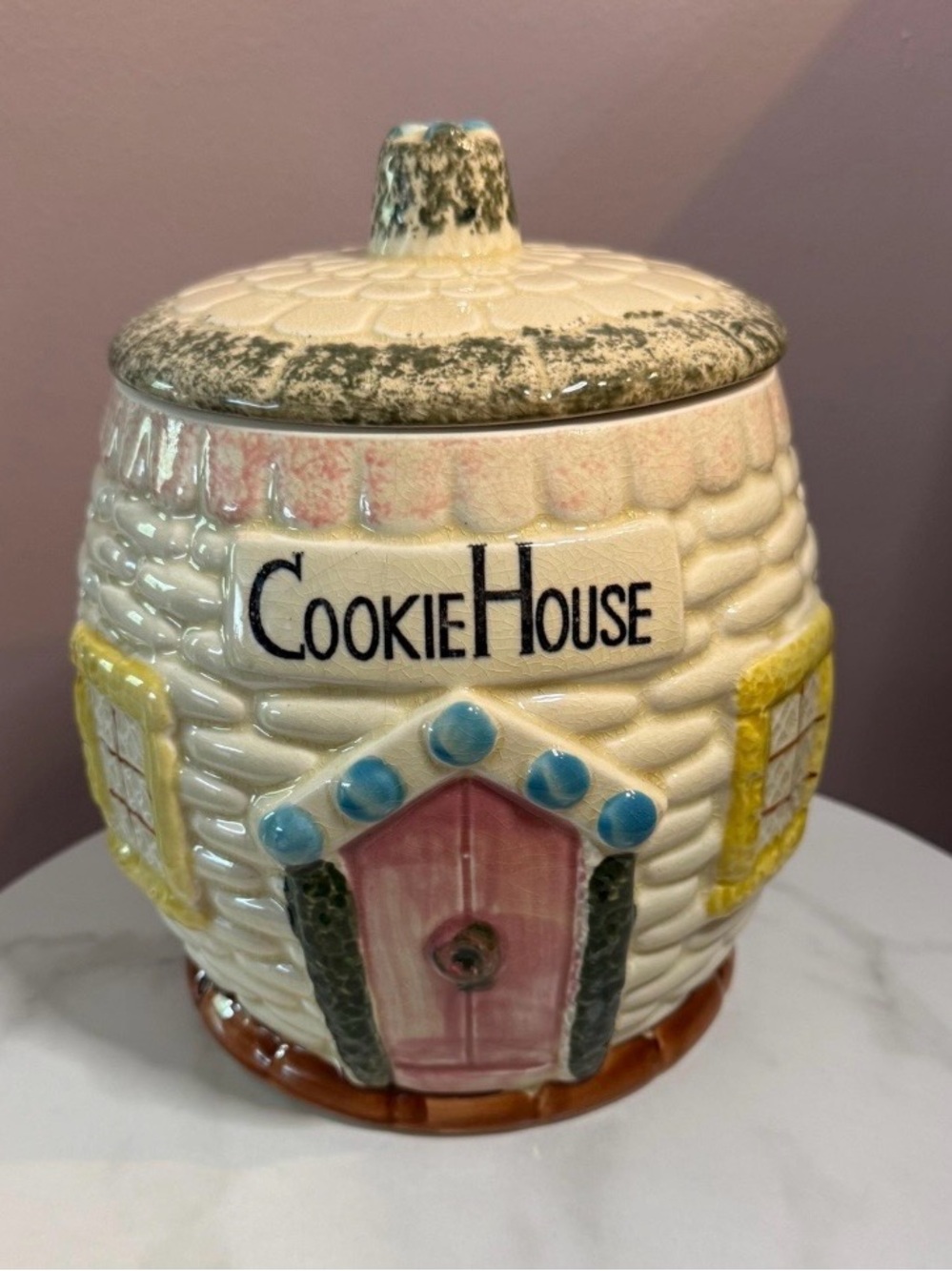 Cookie House Ceramic Cookie Jar - Multicolor